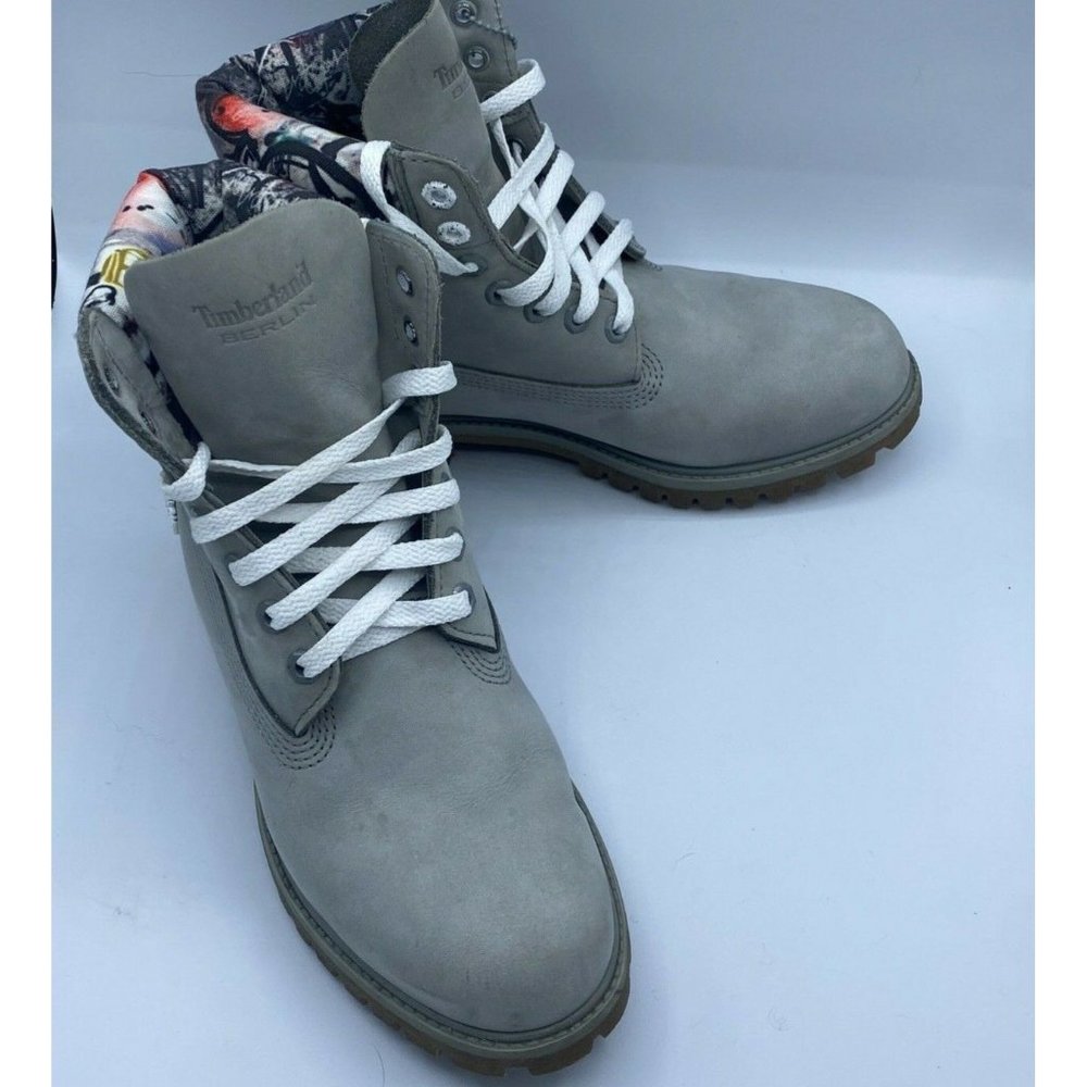 Men's Size 7.5 W Timberland Berlin Boots Waterproof Rare Design Grey A1FL6 5040